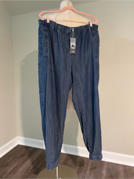 Eileen Fisher Pants - NWT Eileen Fisher, Tencel Denim, Slouchy Tapered, Smocked Waist, Minimalist